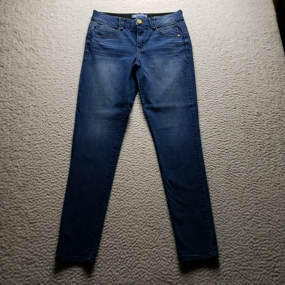 Democracy Absolution Jeans Womens 8 Blue Medium Wash Skinny Slim Stretch Denim